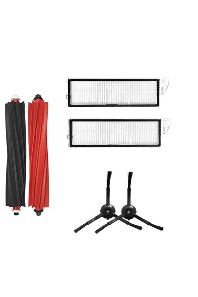 Asgard Grup Compatibil cu Roborock S8 Maxv Ultra 1 BUC PERIE PRINCIPALĂ 2 BUC FILTRE 2 BUC PERIE LATERALĂ NEGRĂ