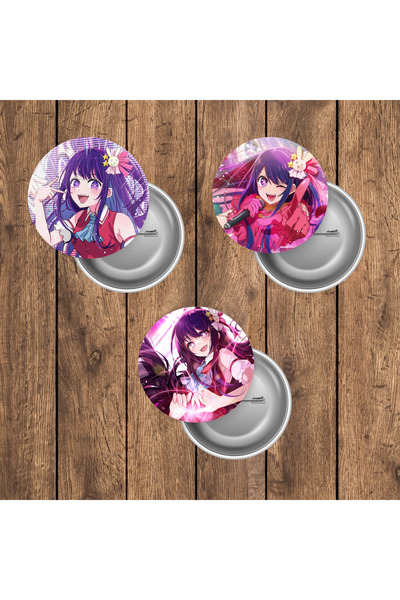 mertfigur Oshi no Ko Anime Buton Rozet Seti (44mm)