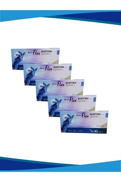 Reflex Flex 5-Piece Blue Powder-Free Gloves 50-Piece Large
