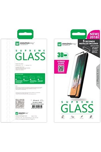 Amazingthing Hybrid Fully Covered Supreme Glass Screen Protector For Apple iPhone 11Pro / X / XS