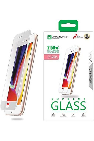 Amazingthing Amazing Thing iPhone 8 / iPhone 7 Extra Sensitive FULLY COVERED White Border Supreme Glass Screen Pr