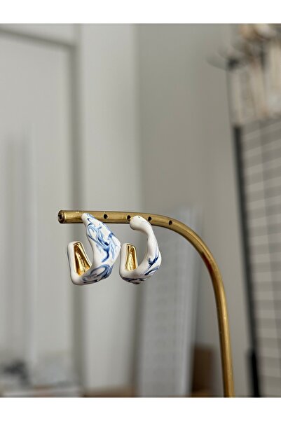 XUPING JEWELRY 18K mermer desenli çelik küpe paslanmaz kararmaz