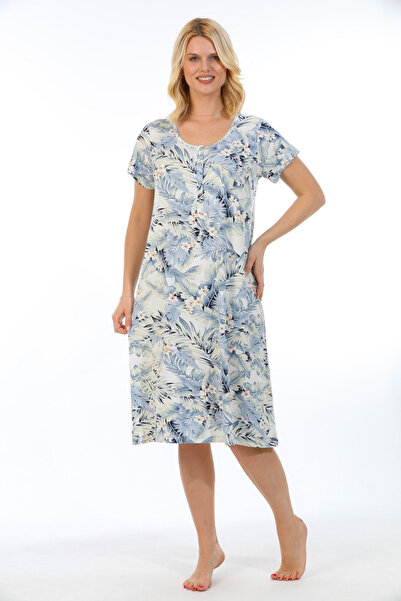 Etoile Women's Bamboo Short Sleeve Patterned Nightgown 72219