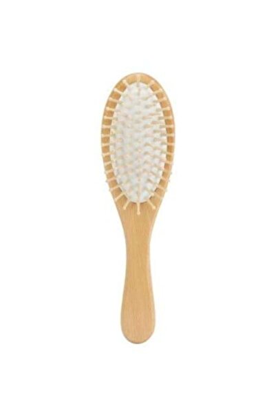 Hair System فرشاة شعر خشبية صغيرة، لون بيج/أبيض
