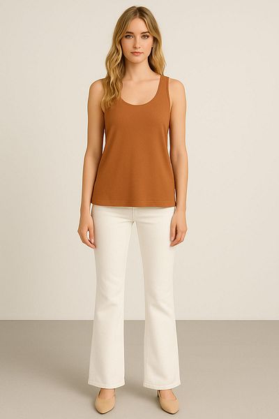 EFFE 2 Pieces A-Line Cotton Thick Strap Athlete T-Shirt