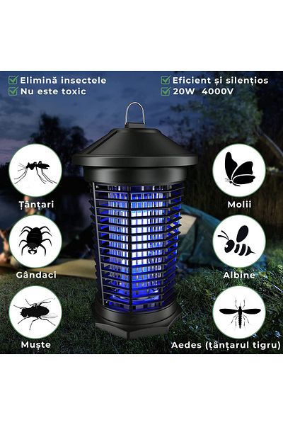 Echo Soul Lampa UV anti insecte Echo Soul, aparat anti tantari, impotriva insectelor