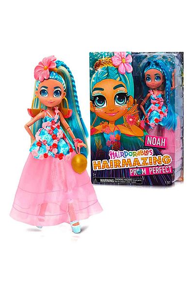HAIRDORABLES Papusa Hairdorables Noah, HAG01300, Hairmazing, Fashion Pop Seria 2, 27 cm, cu accesorii surpriza