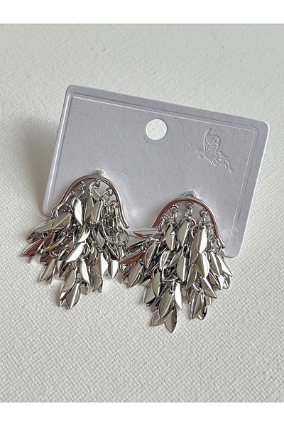 Lavienta Silver Dangle Model Steel Earrings