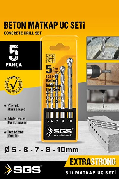 BİTERSE 5 Parça Extra Strong Beton Delici Matkap Uç Seti SGS 1415