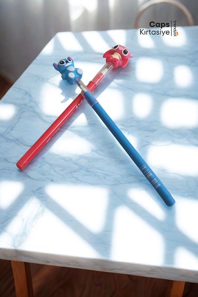 caps office 2 Stitch Figured Laying Pen Set – with Removable Heads, Colorful Capsule Mechanism