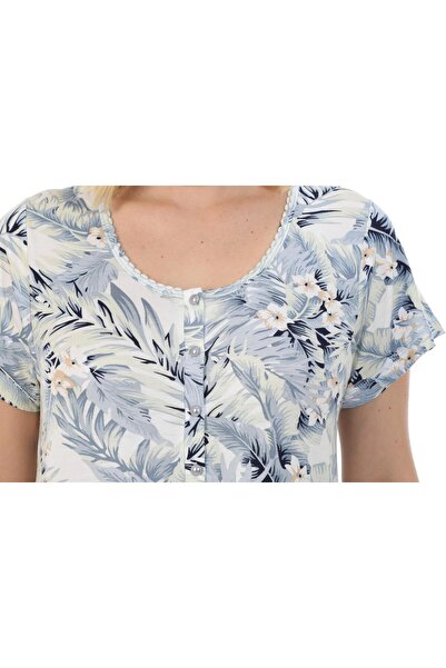 Etoile Women's Bamboo Short Sleeve Patterned Nightgown 72219