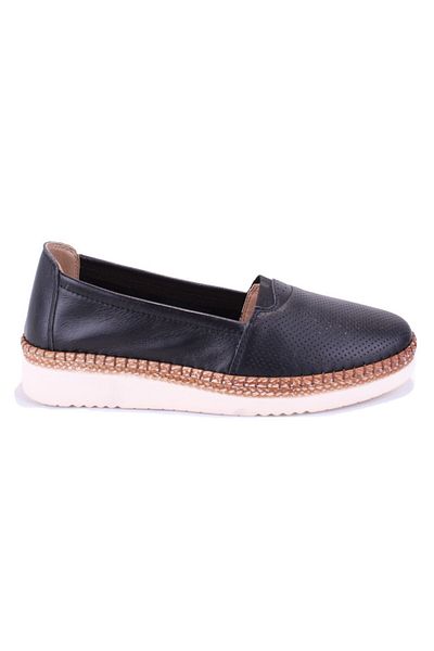 Polaris 105446   Black 5 Point Orthopedic Daily Women's Leather Shoes