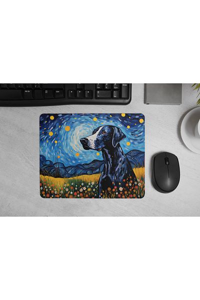 MS Major Selection Danua8Great Dane) Mouse Pad – Starry Night Design (17.5X21.5 Cm, Non-Slip Base)