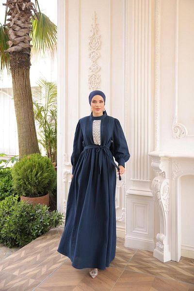 Nissra Ankanoor Lace and Ribbed Muslin Dress Anka255087
