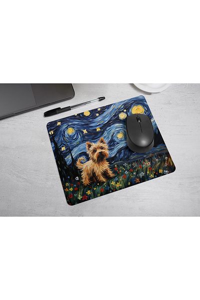 MS Major Selection Yorkshire(Yorkie) Terrier Mouse Pad – Starry Night Design (17.5X21.5 Cm, Non-Slip Base)