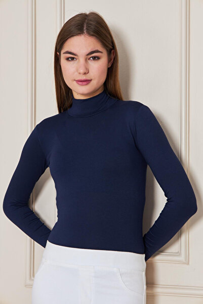 studio fashion 1988 Women's Black Turtleneck Long Sleeve Premium Fabric Visco...