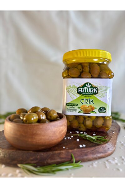 Ertürk Zeytinleri Yeşil Çizik Zeytin (zeytinyağlı) 1 Kg