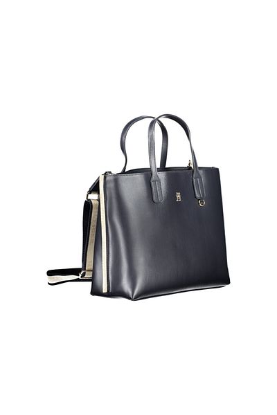 Tomy Tommy Hilfiger, Geanta de piele ecologica cu bareta de umar Iconic, Bleumarin