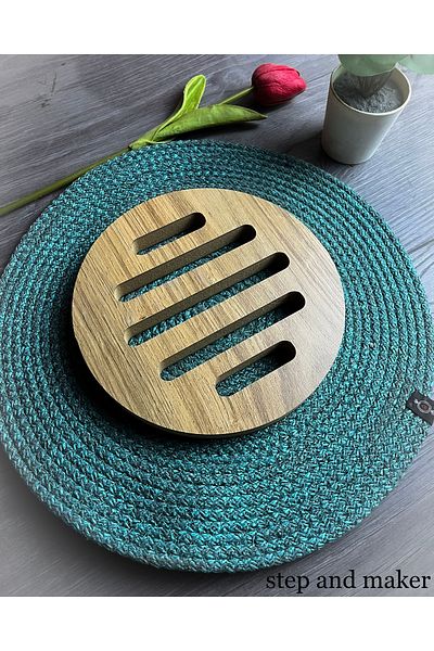 Step and Maker Wooden Mdf Round Trivet 18 cm