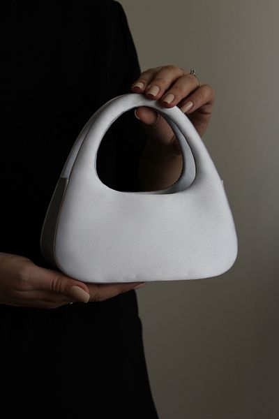 Mimoza Silver Stone Detailed Mini Evening Dress Bag
