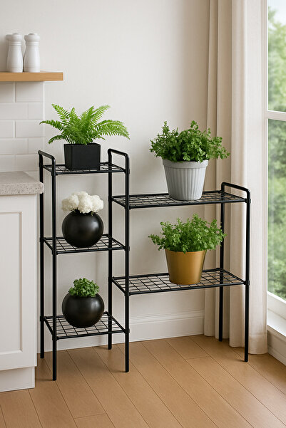 Lux poster house Metal Tel Gövdeli Çok Katlı Saksılık | Modern L Tasarım Çiçe...