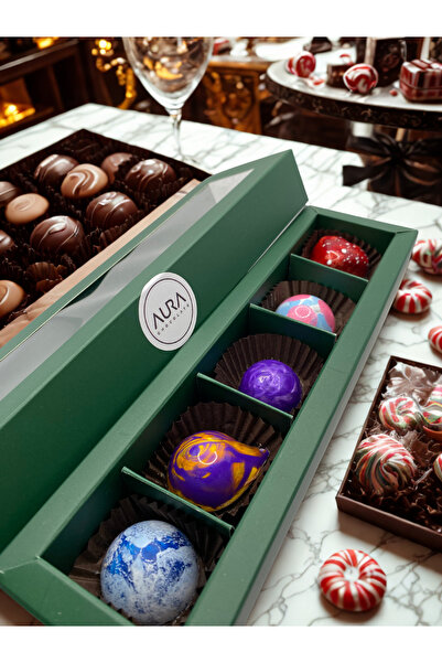 Aura Chocolate Hediyelik El Yapımı Belçika Çikolatası Dolgulu 5 Adet