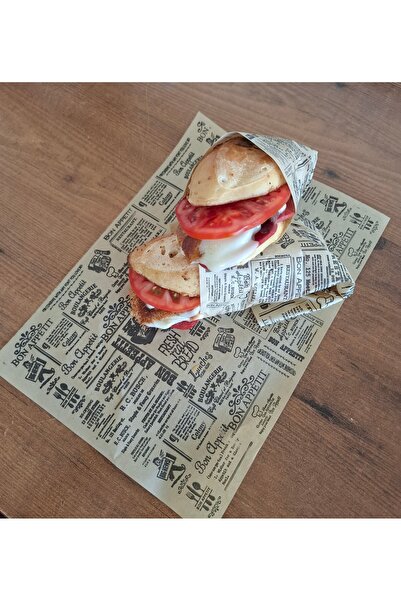 ambalajtoptancısı 24 Cm X 34 Cm 100 Adet Hamburger Ve Tost Paket Kağıdı Ve Servis Kağıdı