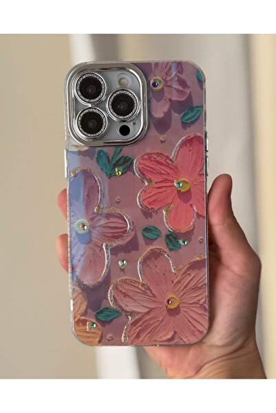 FİŞNEİLETİŞİM İPHONE 15 PROMAX UYUMLU SİMLİ LENS KORUYUCULU HOLOGRAMLI ÇİÇEK ...