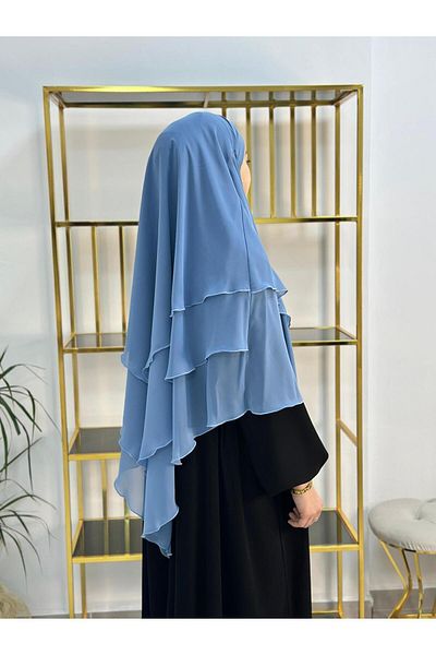 erasra class Hijab Chiffon Souffle, Voal Gata, Khimar, Hijab, Albastru