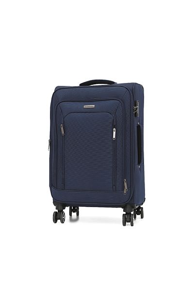Giordano Softside Luggage set of 3 pieces with Double Spinner Wheels and TSA Lock