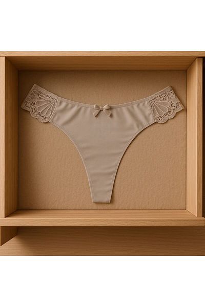 Vanilya Secret Stone Laser Cut No Trace Lace Women's Thong Panties