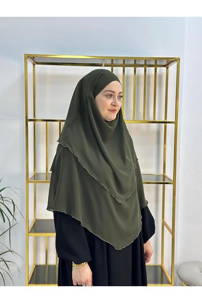 erasra class Hijab Chiffon Soufflé, Έτοιμο Πέπλο, khımar, hijab, χακί