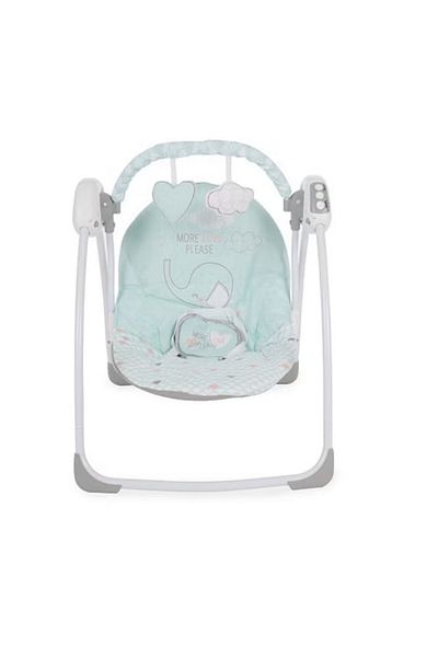 FULLJOY Baby swing for newborns and toddlers with music, breathable fabric and 2 stuffed animals