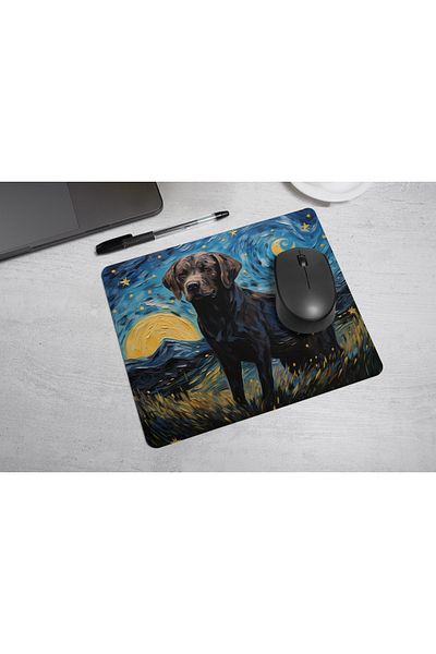 MS Major Selection Mouse Pad for Dog Lovers – Starry Night Design (17,5X21,5 Cm, Non-Slip Base)