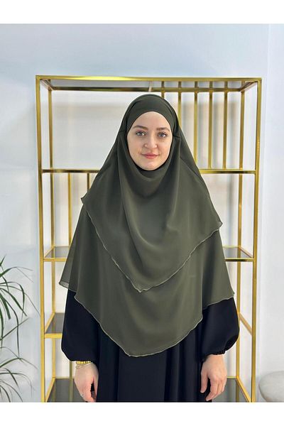 erasra class Hijab Chiffon Soufflé, Έτοιμο Πέπλο, khımar, hijab, χακί