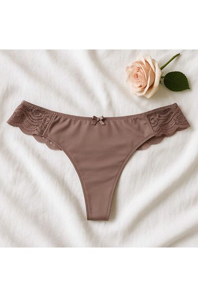 Vanilya Secret Brown Comfortable Cut Non-Marking Thong Panties