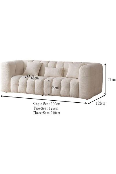 MAPLE HOME DECORATION Maple Home Lamb Fleece Sofa Set Modern Nordic Minimalist Style Sofa Long Bench Living Room