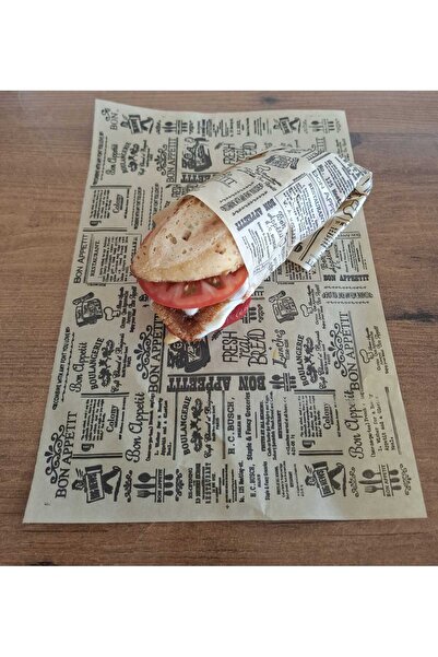 ambalajtoptancısı 24 Cm X 34 Cm 100 Adet Hamburger Ve Tost Paket Kağıdı Ve Servis Kağıdı
