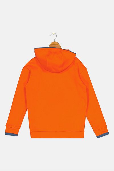 adidas Kids Boy Brand Logo Long Sleeve Training Sweatshirt, Neon Orange