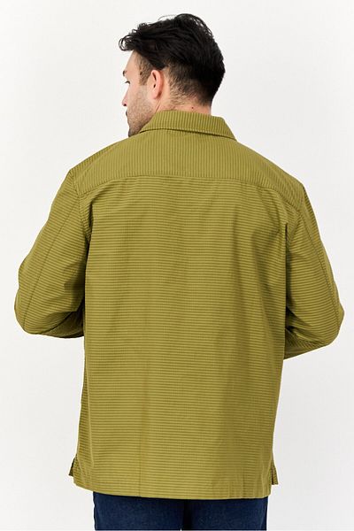 Esprit Men Regular Fit Textured Long Sleeve Casual Shirt, Khaki