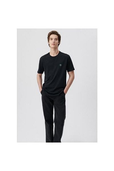 Mavi Λογότυπο Κεντημένο Μαύρο Ανδρικό T-shirt M067074-900