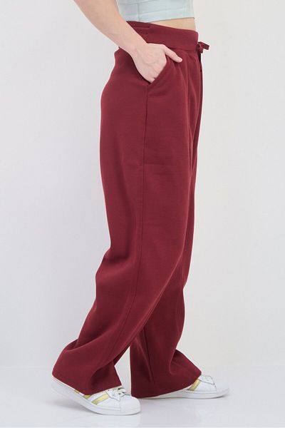 BSP Women Sportswear Fit Solid Outdoor Sweatpants, Burgundy