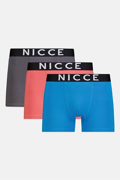 Nicce Men 3pcs Pack Brand Logo Boxers, Multicolor