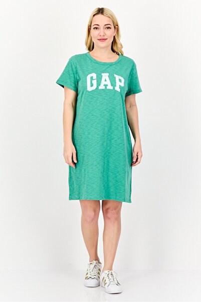 GAP Women Plain Mini Dress, Green