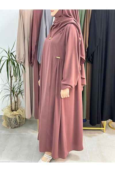 R&S modibone Σετ Φόρεμα Hijab Side Gathered - ΚΑΤΑΛΛΗΛΟ ΓΙΑ SLEDOM ΚΑΙ UMMET, Dusty Rose Color