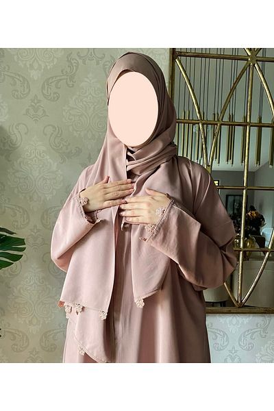 Nimet Abla Butik Hand Embroidered Prayer Robe Suit