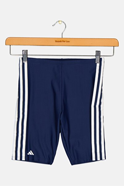 adidas شورت سباحة بثلاثة خطوط للأولاد، أزرق داكن