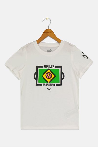 Puma X Neymar Jr Kids Boy Sportswear Fit Football T-shirt, White