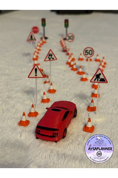 aysaplanner Toy Traffic Set Mini Fun and Educational Set 39 Pieces