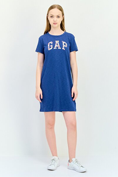 GAP Women Brand Logo Mini Dress, Blue